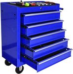 Tool Chests, 5-Drawer Rolling Tool Storage Cabinet with Detachable Tray, Multi-Functional Handles, Adjustable Shelves, Secure Locking System, Heavy-Duty Wheels, Ideal for Garage, Workshop