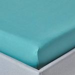 HOMESCAPES Teal Deep Fitted Sheet (12”) King 200 TC 400 Thread Count Equivalent Pure Egyptian Cotton Bed Sheet with Fully Elasticated Skirt