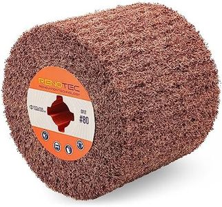 RENOTEC 4 in Burnishing Wheel, Non-Woven Wire Drawing Flap Wheel, 100x100mm, Satin Finishing and Metal Surface Treatment, SCT Conditioning Buffing Drum for Burnishing Polishing Machine (Grit 80)