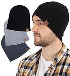 Knit Beanie Winter Hat for Men and Women - Toboggan Cap for Cold Weather - Warm, Soft & Stretchy Daily Ribbed Acrylic Stocking Hat - Lightweight & Stylish Ski, Skate & Snow Caps Charcoal Gray