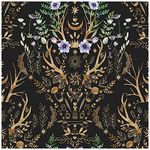 HAOKHOME 94027-1 Wallpaper Peel and Stick Retro Floral Damask Bronze/Black/Purple Witchy Wall Decor Bathroom Removable Mural 45cm x 3m