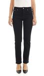 Simon Chang Ladies Stretch High Waist Straight Leg Jean - 1A017SC Black Medium