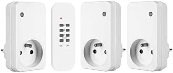 Smartwares Kit domotique de contrôle de l'éclairage 3 Prises et 1 télécommande - pour éclairages et appareils électriques jusqu'à 1 000 W - Prises françaises