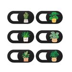 Mizi Webcam Privacy Cover Slide [6 Pack], Cute Camera Blocker Sticker, Protect Your Privacy and Security for Computer, Laptop, Tablets & Phones - Plant