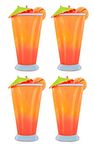 O2COOL Bocaclips - Beach Towel Clips for Beach Chairs, Patio and Pool Accessories Clothes Pins or Bag Clips - (Cocktail) 4 Clips