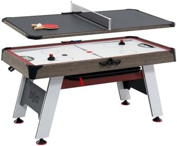 Hall of Games 5.5' Arcade Air Powered Hockey Table and Tennis Top 2-in-1 with Pusher, Puck, Net, and Paddle Set