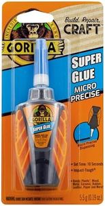 Gorilla Micro Precise Super Glue, Clear Glue, 5.5 Gram (Pack of 1) - All Purpose and Fast Setting for Projects and Repairs