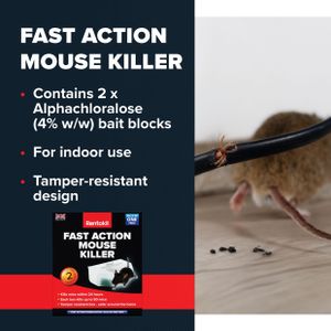 Rentokil Fast Action Mouse Killer Twin Pack – Rodent Control Bait