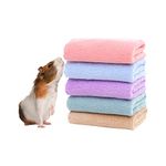 PODOO 5 Pcs of Guinea Pig Fleece Cage Liners, Guinea Pig Blankets Washable, Absorbent Reusable Small Animal Sleepping Mat Pad Cover 11 x 11 Inch