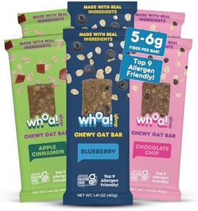 Whoa! Dough Top 9 Allergen Free Chewy Oat Bars - 3-Flavor Variety Pack | (6) 1.41 oz Individually Wrapped Bars | 5-6g Fiber, Allergen Friendly, Gluten-Free & Plant-Based Granola Oat Bars – Apple Cinnamon, Blueberry, & Chocolate Chip