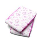 LittleForBig Printed Adult Diapers 2 Pieces - Nursery Pink (L)