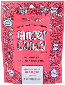 Gem Gem Ginger Candy Chewy Ginger Chews (Mango, 5.0oz, Pack of 1)