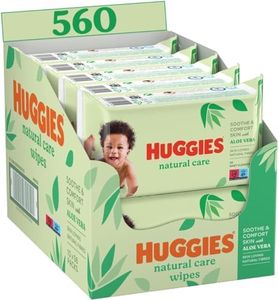 Huggies, Lingettes bébé, Pour tout le corps, À l'aloe vera, Natural Care 10x56 lingettes