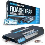 MOUSINATOR Cockroach Traps | 15 PCS | Larger & Multi-Entry Design | Sticky Indoor Cockroach Glue Trap | Easy & Ready-to-Use