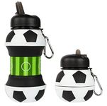 Orthotic Products We'll treat you well Football Water Bottle - Unique Football Gifts for Boys and Girls - Cool Kids Water Bottle, Collapsible, Leakproof - Boys Water Bottle - BPA Free - 550 ml