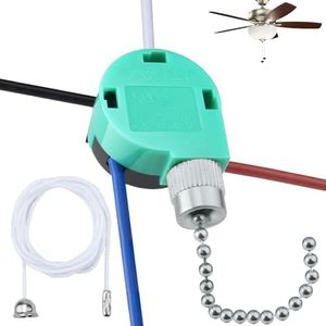 Ceiling Fan Switch ZE-268S6 3 Speed 4 Wire, Switch Control Replacement for Ceiling Fans, Hampton Bay Fans, Hunter Fans, and Standing Fans, Wall Lamps (Silver with Wires)