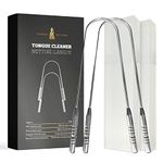 Stanley Artisan Tongue Scrapers - Tongue Cleaner with 2 Pieces Travel Cases - Surgical Stainless Steel Rustproof Tongue Scrapers Effective Reusable Lifetime Scraper -2 PACK