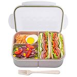 MISS BIG® Bento Box,Bento Box Adult,Ideal Leak Proof Lunch Containers,Mom's Choice Lunch Box for Kids,No BPAs and No Chemical Dyes,Microwave and Dishwasher Safe Bento Lunch Box(1900ml White)