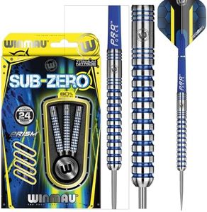 WINMAU Sub-Zero 24 Gram Professional Steeltip Tungsten Darts Set with Flights and Shafts (Stems)