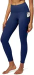 IUGA High Waist Yoga Pants with Pockets, Leggings for Women Tummy Control, Workout Leggings for Women 4 Way Stretch Navy Blue