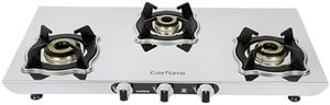 Everflame Marvel 3 Burner Gas Stove | Manual Ignition | 6G Series Brass Burner | ISI Certified SS Cooktop | 5 Years Warranty on (Body & Burners) + 2 Year Comprehensive Warranty + Doorstep Service