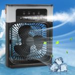 Portable Air Conditioner - Mini Air Cooler with 90° Oscillation, 3 Wind Speeds, 5 Spray Modes, Timer, 7-Color Night Light for Home, Office, Bedroom [Energy Class A+++]