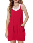 Arshiner Girls Dress with Shorts Casual Summer Spaghetti Straps One Piece Romper Dresses with Pockets for Kid 5-14 Y