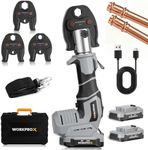 WORKPROX Press Tool, 20V Brushless Electric Pipe Crimping Tool for 1/2", 3/4", 1" Copper Pipes, Cordless Press Tool Kit with 3 Press Jaws, 2-Pack 2.0Ah Batteries with Carrying Case