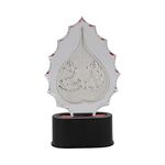 Msa Jewels Pure 999 Silver Laxmi Ganesha Showpiece Leaf Shape for Home Decor/Pooja/Gift with Acrylic Base - 265 gm Dhanteras Diwali Gift Items