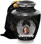 Prime Preferred Choice Marble Black Cremation Urn for Human Ashes for Home, Cremation Urns for Ashes Adult Male Extra Large Urns for Dad and Urns for Human Ashes Decorative Urns Mom
