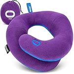 BCOZZY 3-7 Y/O Kids Travel Pillow for Car & Airplane, Soft Kids Neck Pillow for Traveling in Car Seat, Provides Double Support for Toddlers Head & Chin in Road Trips, Washable, Small Size, Purple