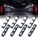 Xprite White Truck Pickup Bed Light Kit, 24 Led Cargo Rock Lighting Kits w/Switch for Van Off-Road Under Car, Side Marker, Foot Wells, Rail Lights - 8 PCS