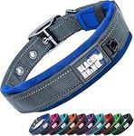 Black Rhino - The Comfort Collar Ultra Soft Neoprene Padded Dog Collar for All Breeds, Dog Collars for Large Dogs - Heavy Duty Adjustable Reflective Weatherproof (XLarge, Sport Blue/Bl)