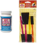 Mod Podge CS11218 8 oz Fabric Embellishment & Mod Podge Foam Brush Set x4, Yellow, Orange, Pink