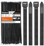 Oksdown 100 Pack 12 inch Black Heavy Duty Zip Ties Thick UV Resistant Cable Ties with 120 lbs Tensile Strength Large Nylon Self Locking Plastic Wire Ties