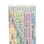 Fun Express Colorful Bible Verse Pencils - Bulk set of 24 - VBS, Church, Sunday School and Religious Stationery Supplies