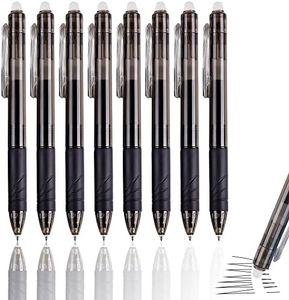 Riancy Retractable Black Gel Pens - Fine Point 0.5mm Blue Pens, Smooth Ink for Writing, Drawing, Planner and School Supplies