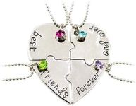 Fine Necklace For Girls,4Pcs/Set Best Friend Bff Friendship Puzzle Rhinestone Heart Matching Necklace Durable and Professional