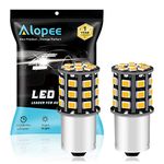 Alopee 2 Pack 1056 PY21W LED Bulbs, 12V-24V Amber 2835 33 SMD No-Polarity LED Light Bulb for Tail Blinker LED Bulb Light Indicator Turn Signal Lights