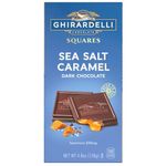 Ghirardelli Squares Sea Salt Caramel Dark Chocolate Luscious Filling 4.8oz 138g (Imported)