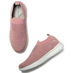 Marc Loire Women's Athleisure Comfortable Knitted Active Wear Slip-On Casual Shoes (Peach, 7)