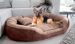 DRILLY Premium Fur 4XL Dog Bed for Extra Large Dogs Washable-Orthopedic Big Dog Beds | Big Breed | | Giant Human Dog Bed (4XL)