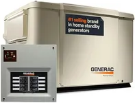 Generac 69981 7.5kW Powerpact Home Standby Generator with 50-Amp Lightweight Transfer Switch - Power Home Essentials - Reliable and Long-Life Operation - Digital Controller with LED Indicators