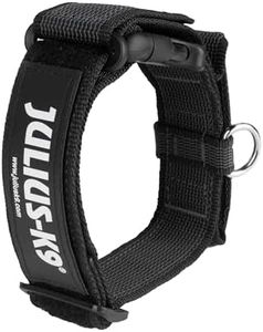 Julius-K9 Colour and Gray Fur Collar with Handle For Dog, Safety Lock and Interchangeable Patch, Durable|easy to clean|Easy to use|Water resistant, 40 mm (38-53 cm), Black-Gray