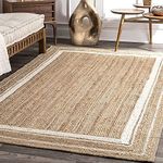 FR Creations Rectangular Jute Cotton Carpet-Rug Area | Bedside Runner | for Office & Kitchen (Multi, 5x10 Feet)