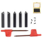 OSCARBIDE 5/16" Mini Indexable Carbide Lathe Turning Tool Holder Lathe Bit Set with Carbide Inserts TCMT090204, 5 Pieces