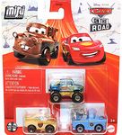 Disney Cars On The Road Mini Racers Movie Set 3-Pack With President Mater, Deputy Hazard Lightning Mcqueen And Ivy, Gkg01 - Multicolor