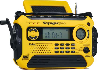 Kaito Voyager Pro Solar Dynamo Emergency Radio – AM/FM/SW/NOAA, Yellow