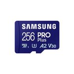 Samsung PRO Plus 256GB MicroSD Card + SD Adapter for Mobile Gaming on Smartphones, Tablets and Handheld Consoles, UHS-I U3, Full HD & 4K UHD, 180MB/s Read, 130MB/s Write, MB-MD256SA/EU