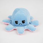 EITHEO Side Changing Octopus Mini Plush - Stuffed Animal Toy | Show Your Mood Without Saying a Word (Blue Pink)